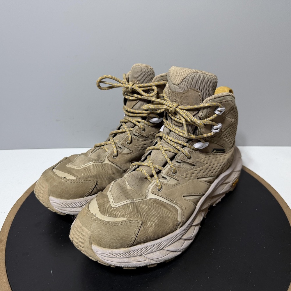 Hoka Anacapa Mid GTX Women Size 8.5 Hiking Boots Dune Tan Waterproof Gorpcore - Picture 4 of 11